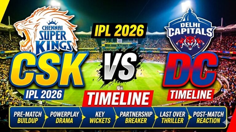 Chennai Super Kings vs Delhi Capitals Timeline
