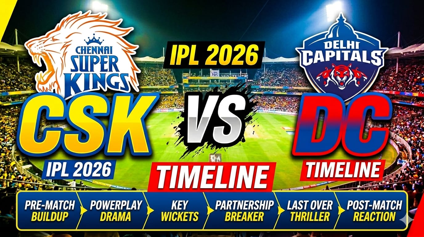 Chennai Super Kings vs Delhi Capitals Timeline