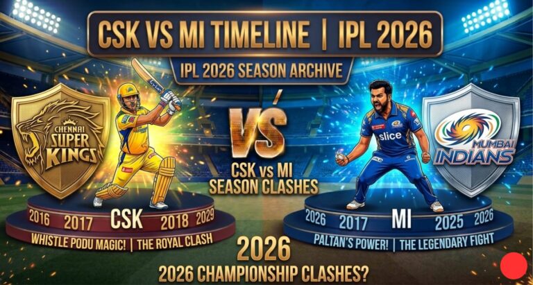 Chennai Super Kings vs Mumbai Indians Timeline